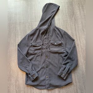 Men’s Hooded, Button Up Corduroy Shirt